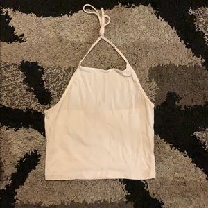 brandy melville white halter tie top